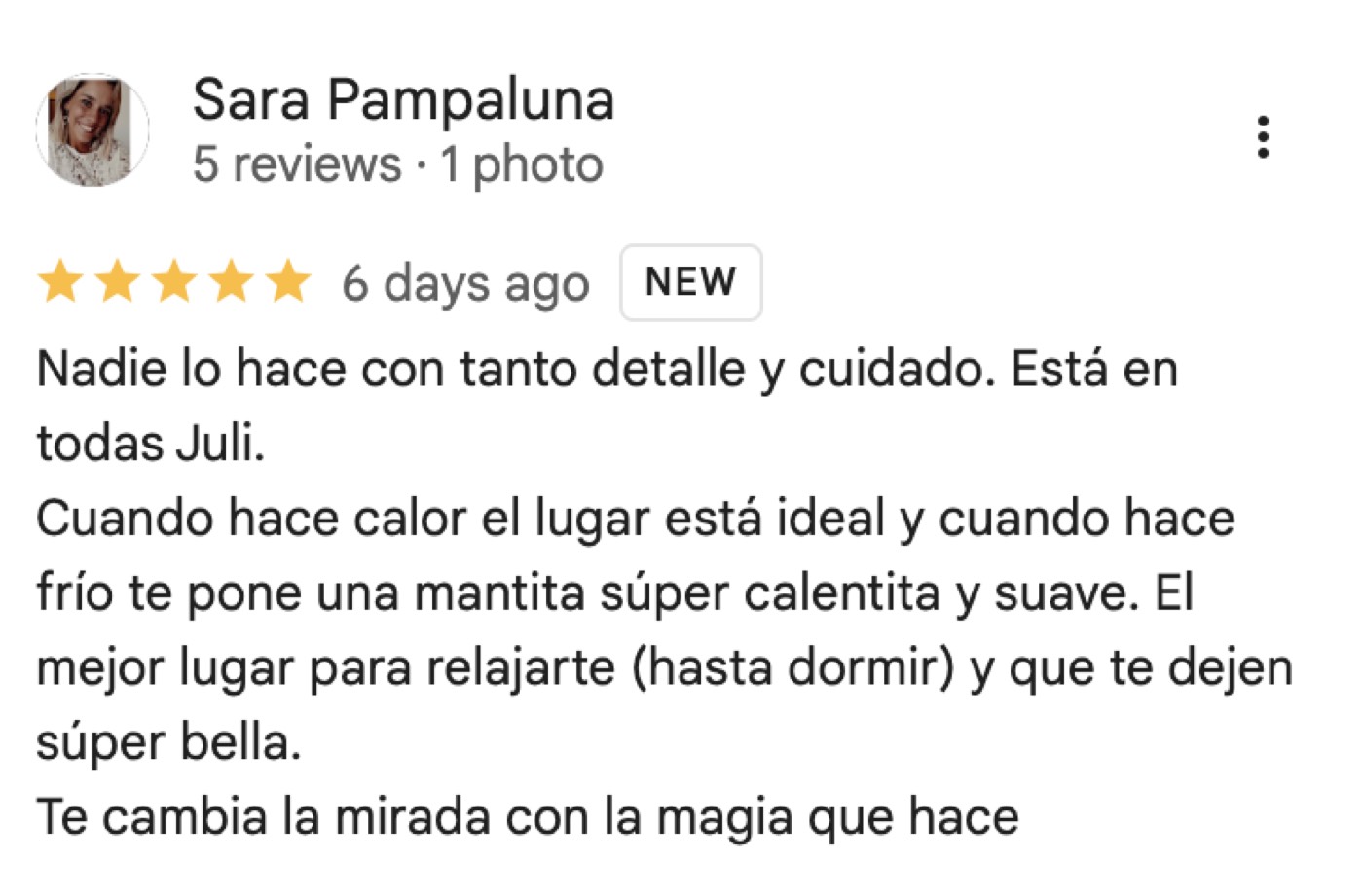Captura de reseña 4 en Google