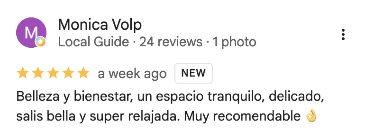 Captura de reseña 5 en Google